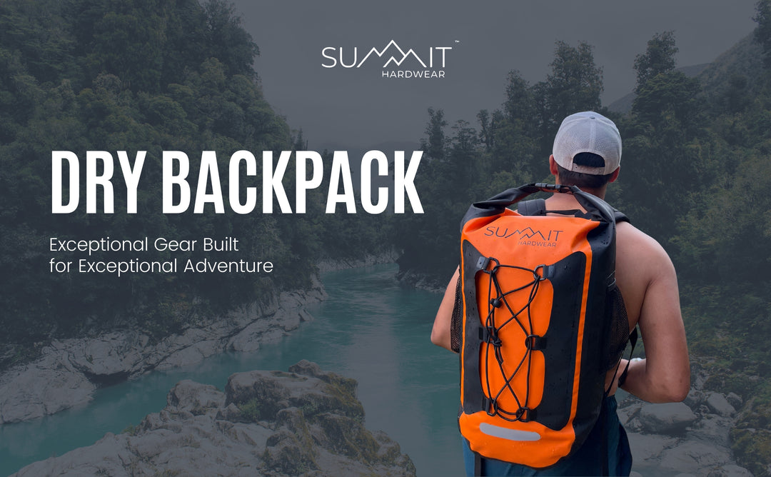 Summit Outwear Waterproof Backpack, Dry Bag Backpack for Men and Women with Roll Top Closure, Cushioned Back Panel, Large Dry Sack With Water Bottle Pocket 25 Liters (Orange)